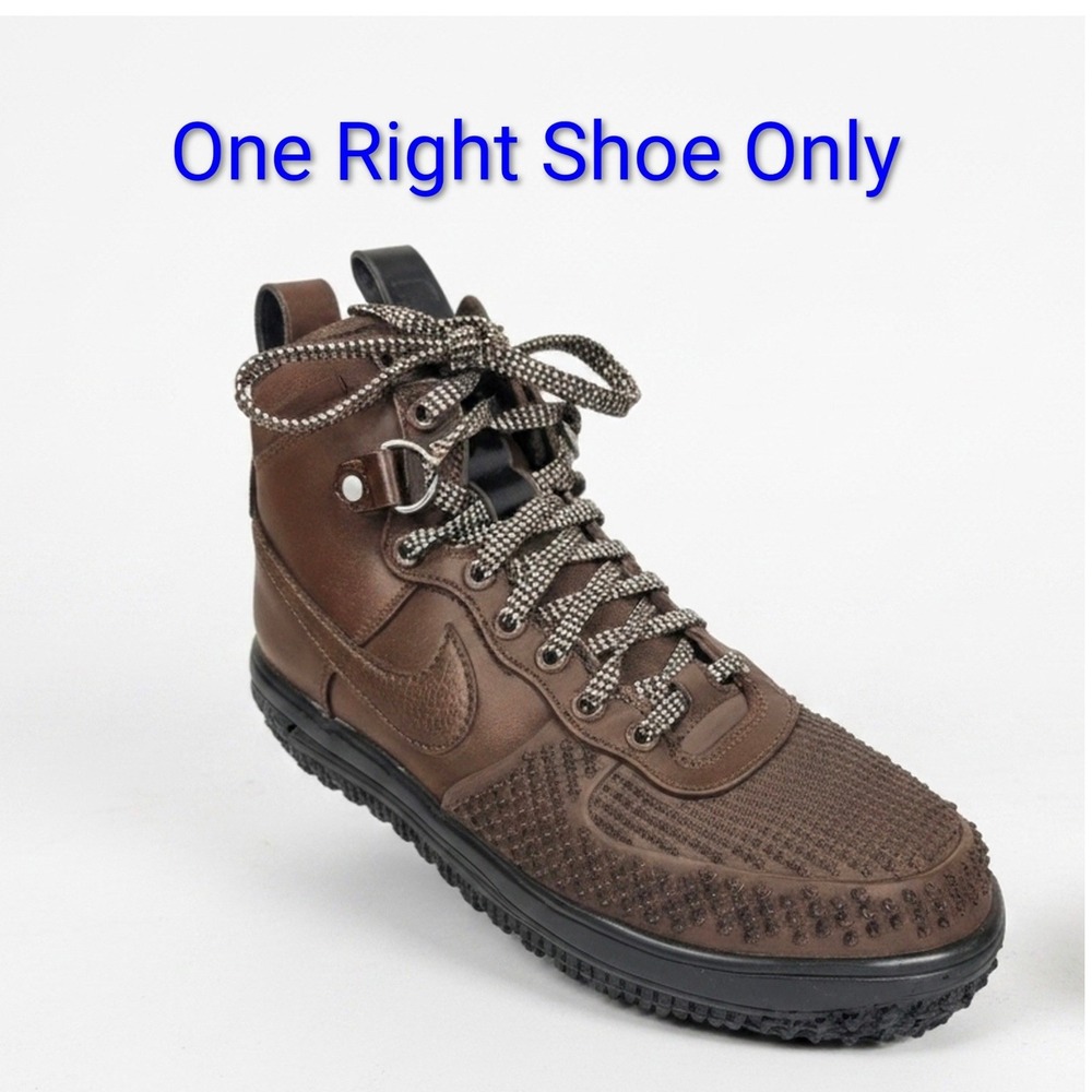 Nike Men Lunar Force 1 Duckboot Size 8 SINGLE RIGHT SHOE Amputee Leather Brown